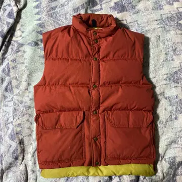 빈티지 CAMP 7 70s 다운 베스트 오렌지