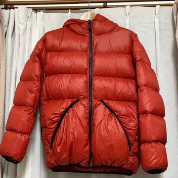 FIRST DOWN 후드 부착 레드 다운 자켓 L