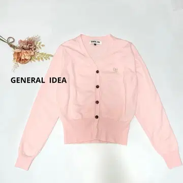[ 새상품급 ] 제너럴 아이디어 로고 스탠다드 긴팔 가디건 핑크 XS