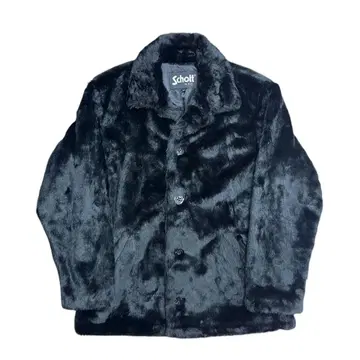 새상품급 schott 퍼 싱글  자켓 P코트 블랙