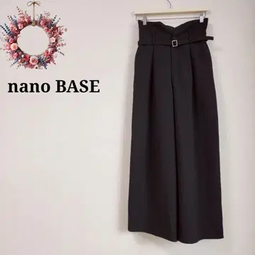 나노 베이스 벨트 포함 이지 팬츠 플레어 와이드 팬츠 루즈핏 36