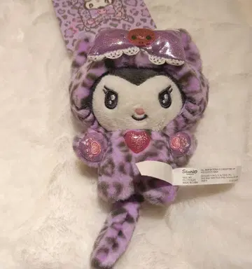 [정품] 산리오 갸루 고양이 쿠로미 보라색 레오파드 무늬 마스코트 홀더