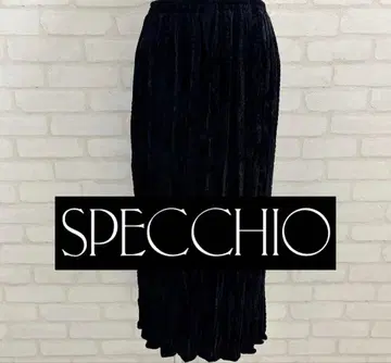 새상품급 SPECCHIO 블랙 벨벳 플리츠 롱 스커트