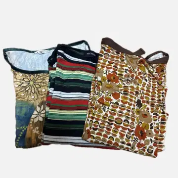 MACPHEE 등 다색 상의 3장 세트 7부 소매 긴팔 티셔츠 여성용