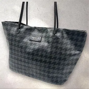 Agnes b. 하운드투스 체크 PVC 토트백