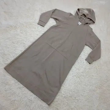 LOURMARIN 맨투맨 원피스 V넥 그레이 후드 부착