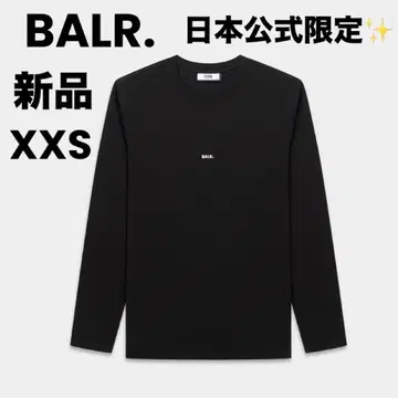 일본 공식 한정판 BALR. 긴팔 티셔츠 블랙 XXS 남성용 여성용