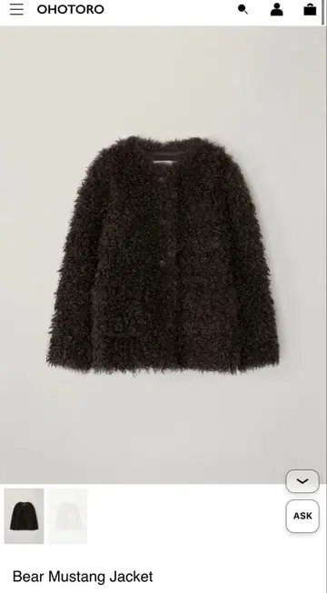 OHOTRO 베어 머스탱 재킷 다크 브라운