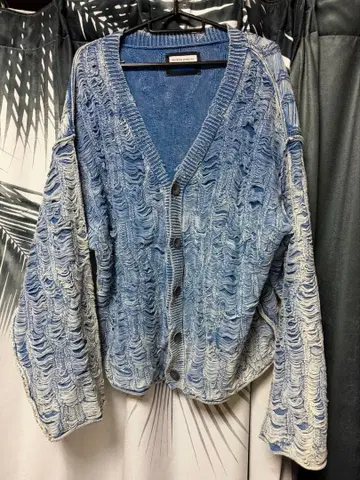 메종 스페셜 L 2 인디고 가디건 쇼트 기장 Y2K