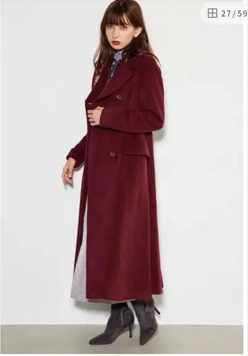 리엔다 신데렐라 라인 코트 빨간색