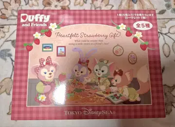 더피&프렌즈 하트 펠트 스트로베리 기프트 브로치 세트