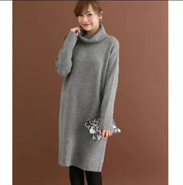 어반 리서치 로쏘 터틀넥 니트 원피스 그레이 F