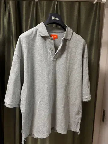 BEAMS 그레이 피케 셔츠 반팔