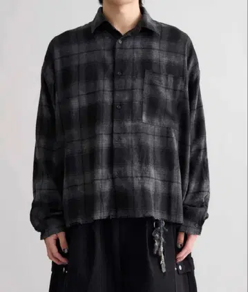 EPNK 타이다이 컷오프 체크 셔츠 블랙 M