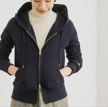 어반 리서치 ZIP 후드티 네이비 더블 지퍼 자수
