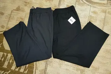 유니클로 C 와이드 테이퍼드 이지 팬츠 그레이/블랙/XL/2개 세트