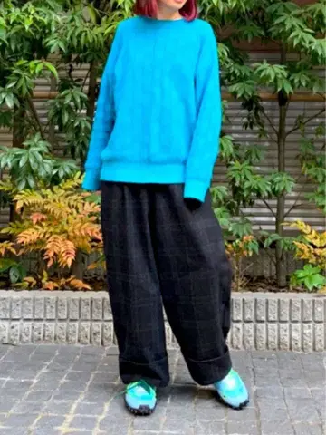 체크 루즈핏 팬츠 l'atelier du savon 아틀리에 두 사봉