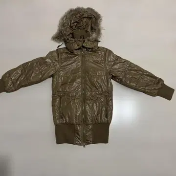 카키 다운 자켓 퍼 포함