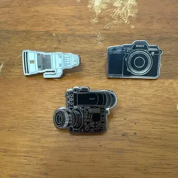 SONY 카메라 렌즈 핀 배지 3개 세트