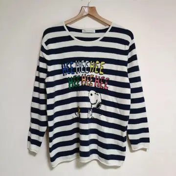 CASHYAGE 피넛 스누피 니트 보더