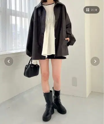 mystic 페이크 가죽 자켓 브라운 1