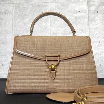 [ 미사용급 ] COMTESSE 호스 헤어 토프 브라운 2WAY 핸드백