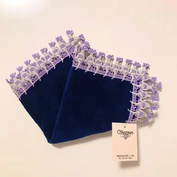 치카자와 레이스 손수건 라인 댄스 네이비