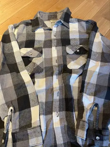 90s FIVE BROTHER 그레이 계열 체크 긴팔 셔츠