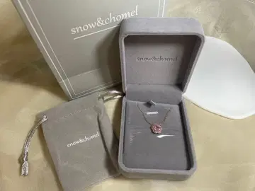 925실버 snow&chomel 핑크 꽃 모양 목걸이