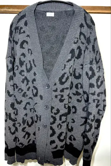 레오파드 무늬 오버 사이즈 가디건