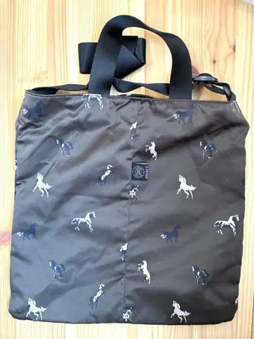 러셋 russet 우드 말 패턴 2WAY 토트백 브라운