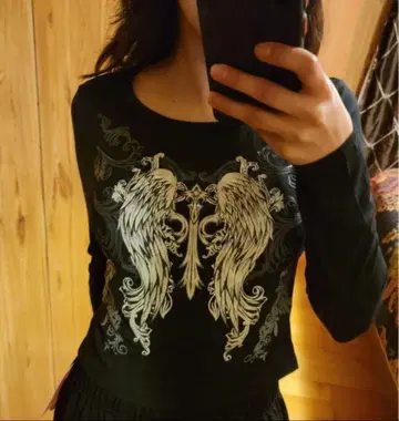 y2k 헤이세이 갸루 갸루 그런지 피치 티셔츠 케트 펑크 M