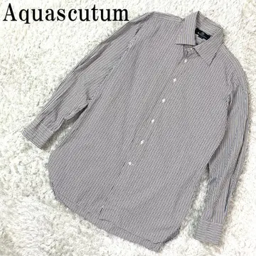 Aquascutum 스트라이프 셔츠 브라운 계열 41-85 B803