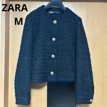 ZARA 블랙 노카라 자켓 골드 버튼 M 사이즈
