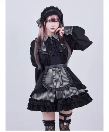 IMVAL 고딕 메이드 드레스 블랙 QOOZA