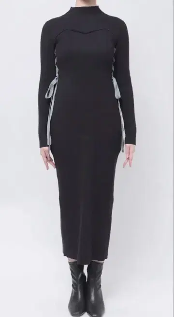 MERCURYDUO 사이드 레이스업 니트 원피스