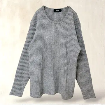 아줄바이마우지 긴팔 니트 [XL] 그레이 와플조 U넥 캐주얼
