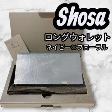 쇼사 롱 지갑 장지갑 네이비 x 플로럴