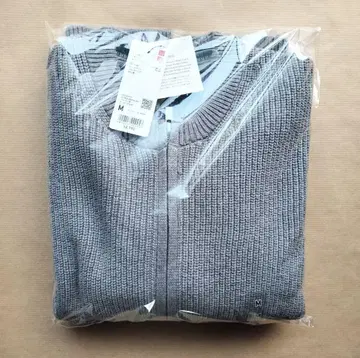 크루넥 풀 집업 가디건 유니클로 C M 그레이 UNIQLOC