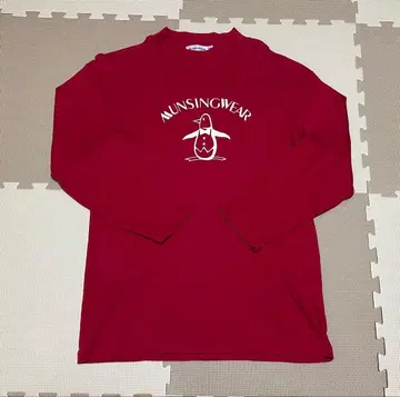 [ 새상품급 ] 먼싱웨어 남성용 모크넥 긴팔 셔츠 M 빨간색 빅 펭귄