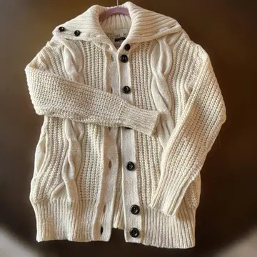 자유 케이블 니트 가디건 38