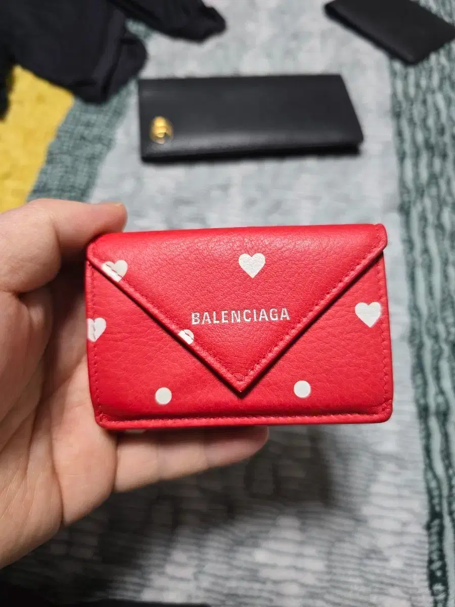Balenciaga Papier Red Heart Wallet