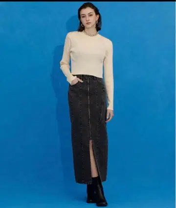 unitedtokyo 버티컬 데님 스커트 블랙 사이즈 2