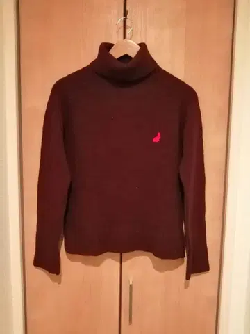 폴스미스 와인 레드 터틀넥 스웨터 울 100% M