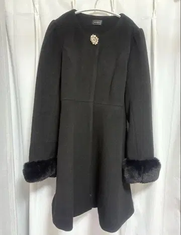 evelyn 코트 머플러 포함 블랙