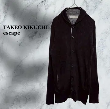 [ 다케오 키쿠치 ] 가디건 [ F ] 블랙 블랙 숄카라 코튼 긴팔