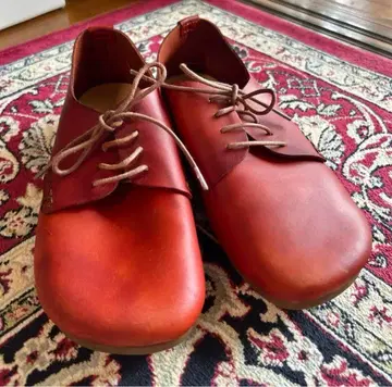 빈티지 grow naturally 가죽 신발 가죽 신발 레드 빨간색