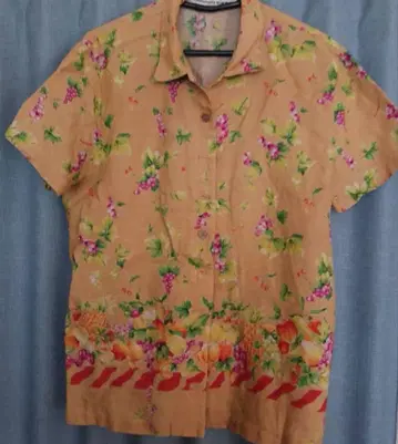 마드모아젤 논논 반팔 린넨 하와이안 셔츠