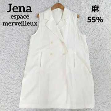 Jena espace merveilleux 린넨 더블 베스트 롱 마 혼방