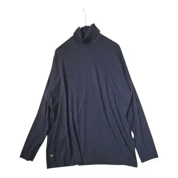 DoCLASSE 캐시미어 100% 터틀넥 L/XL 네이비 스톤